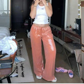 Sequins Drawstring Low Waist Pants